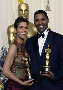 Halle Berry and Denzel Washington, the 74th annual Academy Awards, Los Angeles, March 24, 2002.