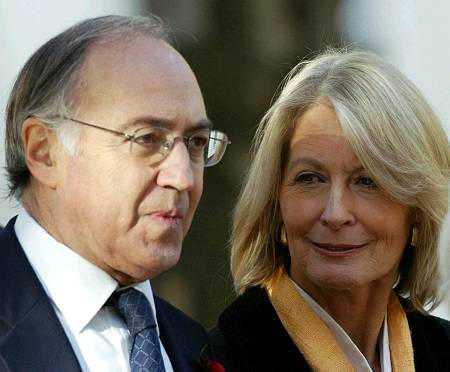 Conservative party shadow chancellor Michael Howard and his wife Sandra arrive at a service of remembrance for the late Sir Denis Thatcher, London, October 30, 2003.