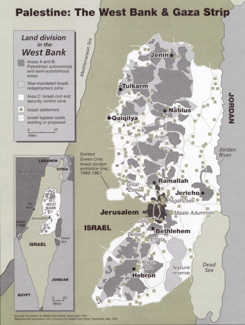 West Bank map (1999)