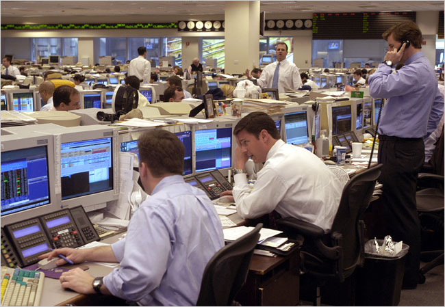 A Morgan Stanley trading floor, 2003.