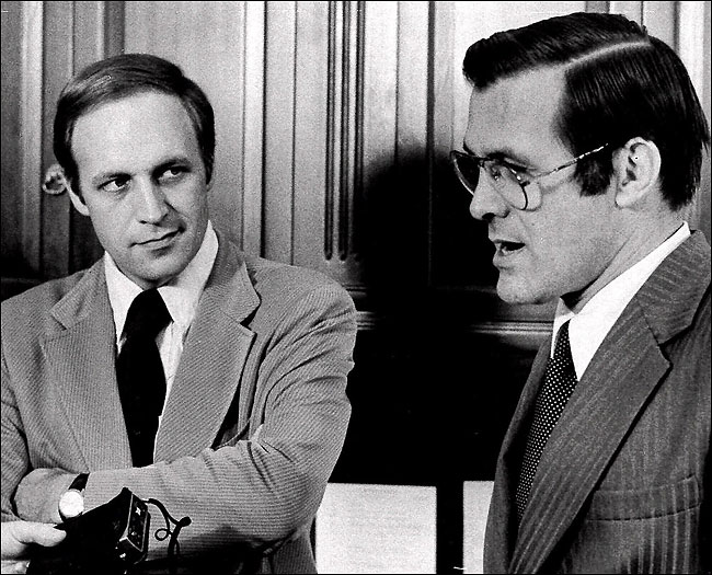 Dick Cheney and Donald H. Rumsfeld in November 1975.