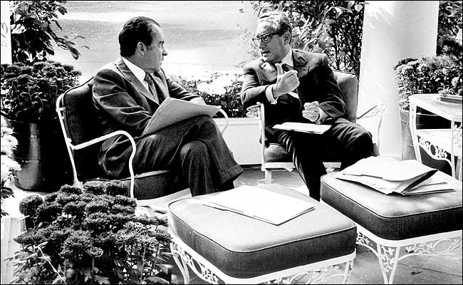 U.S. President Richard Nixon and Henry Kissinger, 1972.