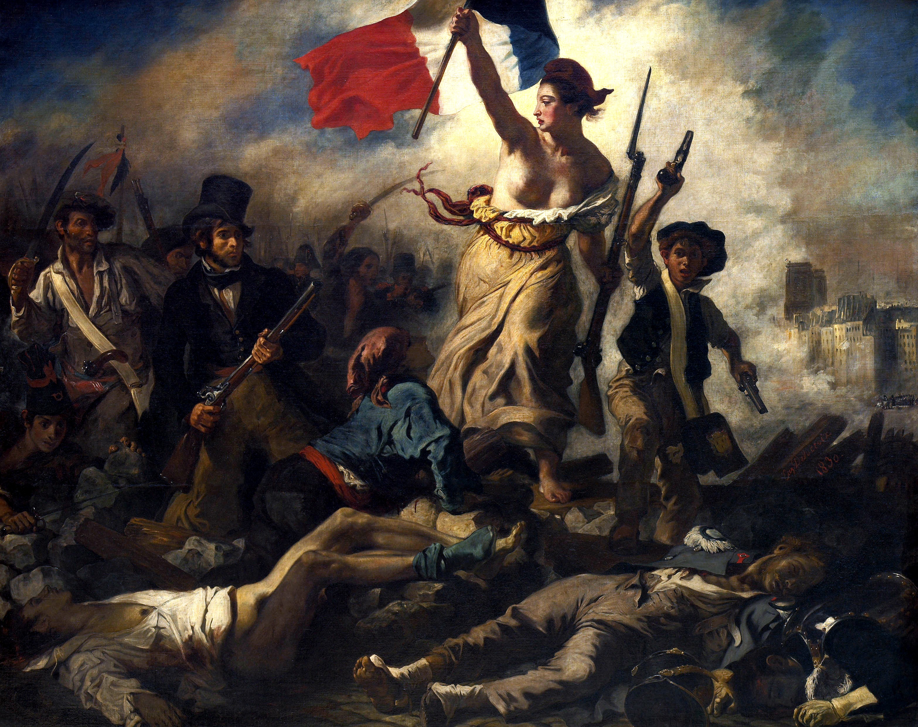 Eugne Delacroix, Liberty Leading the People, 28 July 1830 (1830, Oil on canvas, Louvre Museum, Paris).