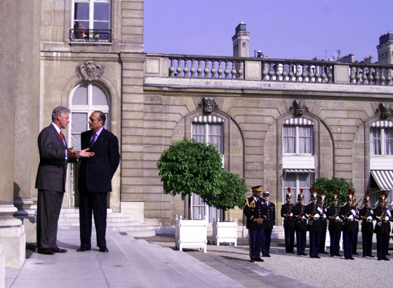 Bill Clinton and Jacques Chirac, Élyse Palace, Paris, June 1999.