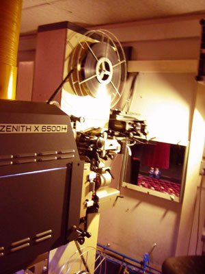 Conventional film theater projector.