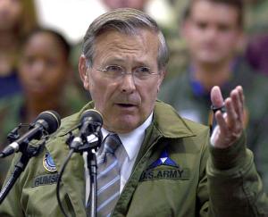 Donald Rumsfeld, Fort Hood, Texas, Aug 21, 2002.