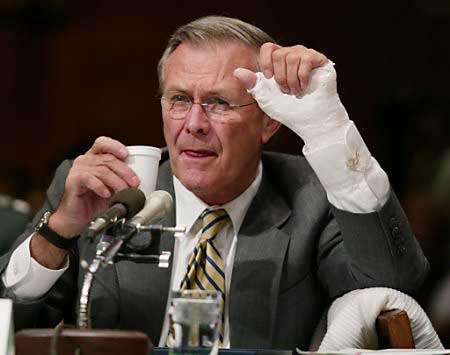 Donald Rumsfeld, Capitol Hill, Washington, July 25, 2002.