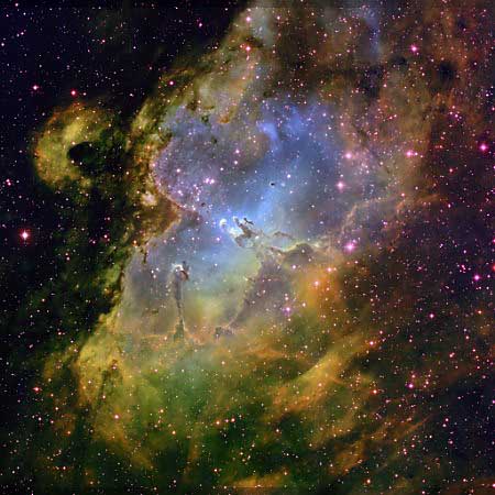 Eagle Nebula photographed by the Mosaic camera of the National Optical Astronomy Observatory, Arizona.