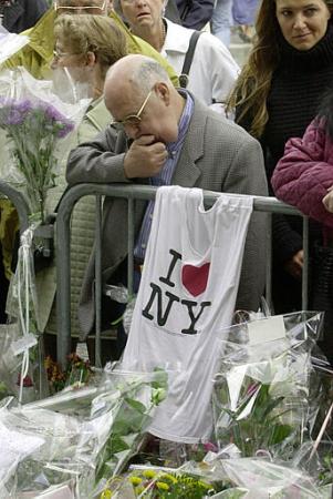 Outside the U.S. Embassy in Paris, Sept. 14, 2001.