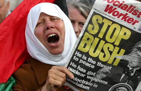 Islamic and left-wing march for Iraq and Palestine, Hyde Park, London, Saturday, September 28, 2002.