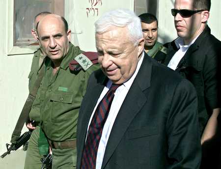Shaul Mofaz and Ariel Sharon