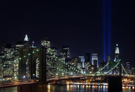 Tribute in Light, New York, March 11, 2002.