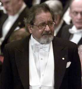 V.S. Naipaul, Nobel ceremonies, Stockholm, Dec 10, 2001.