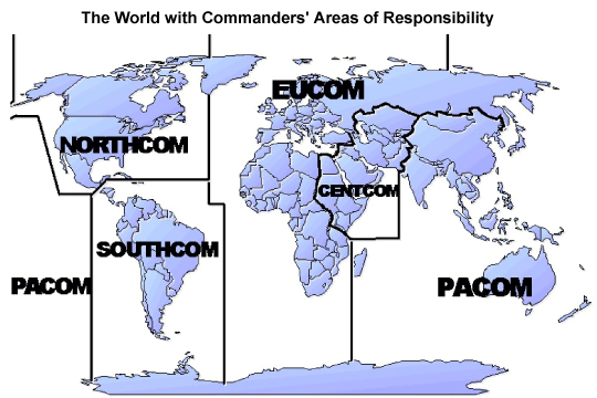 The World with Commanders' Areas of Responsibility