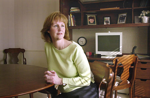 Barbara Grutter, the health care consultant of good grades and high test scores but was rejected from University of Michigan's law school, is the woman who sued the school which uses a system that allows minority applicants to be given an edge when applying for admissions to promote minority enrollment, her home, Plymouth, Michigan, March 20, 2003.