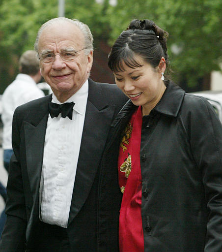 Rupert Murdoch and his wife Wendi Deng, May 24, 2003. Later she gave birth to the couple's second child in New York, July 17, 2003.