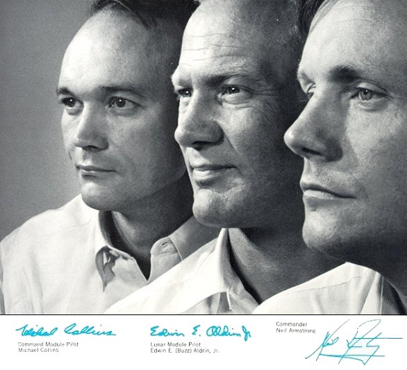 Yousuf Karsh's Closeup of Collins, Aldrin & Armstrong (with autographs) (1969).