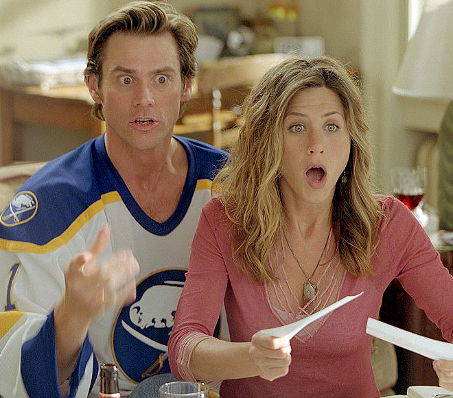 Jim Carrey and Jennifer Aniston in Bruce Almighty (2003)
