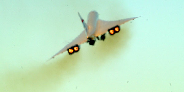 The Concorde final flight home, Jamaica bay, offshore of Long Island, New York, October 24, 2003.