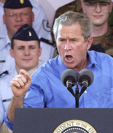 President George W. Bush, Wright Patterson Air Force Base, Dayton, Ohio, July 4, 2003.