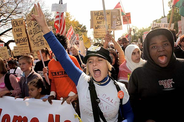Thousands gathered to protest U.S. policy in Iraq, Washington, October 25, 2003.