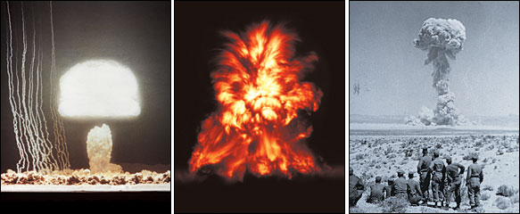 Climax, 61 Kilotons, Nevada, 1953, left. Fox, 11 Kilotons, Nevada, 1952. Met Event-Operation Teapot 22 Kilotons, Nevada, 1955.