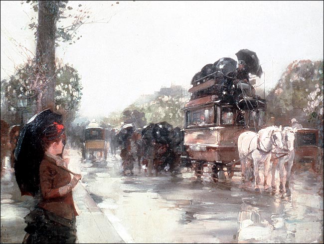 Childe Hassam's 'April Showers, Champs Élyses, Paris' (1888).