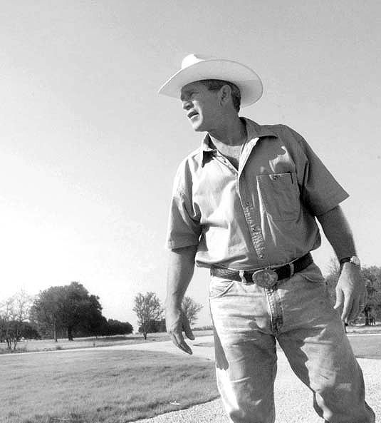 President George W. Bush at Bush's ranch, Crawford, Texas, ~2003.
