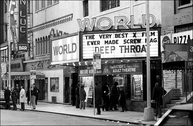 Deep Throat on West 49th Street, New York, 1973.