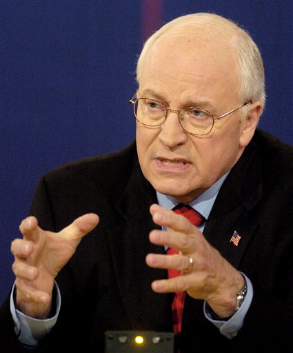 Vice President Dick Cheney answers a question during the vice presidential debate, at Case Western Reserve University, Cleveland, October 5, 2004.