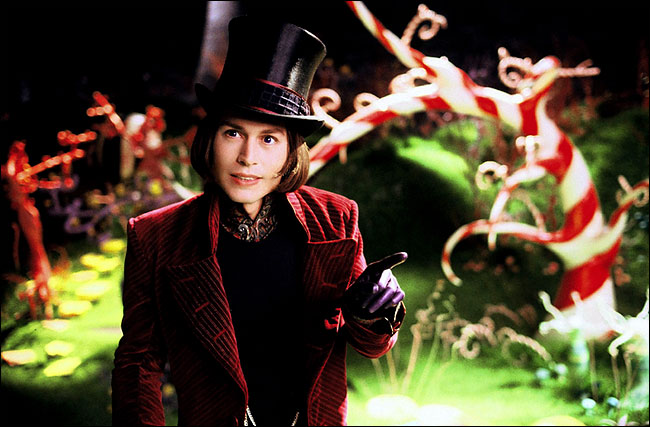 Johnny Depp as Willy Wonka in 'Charlie and the Chocolate Factory' (2005).