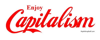 'Enjoy Capitalism' sticker from www.cafepress.com/rightwingstuff/, 2004.