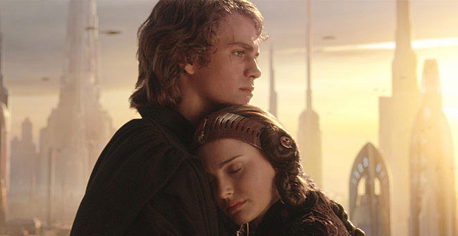 Hayden Christiansen as Anakin Skywalker and Natalie Portman as Padmé Amidala in 'Star Wars -Episode III -Revenge of the Sith' (2005).