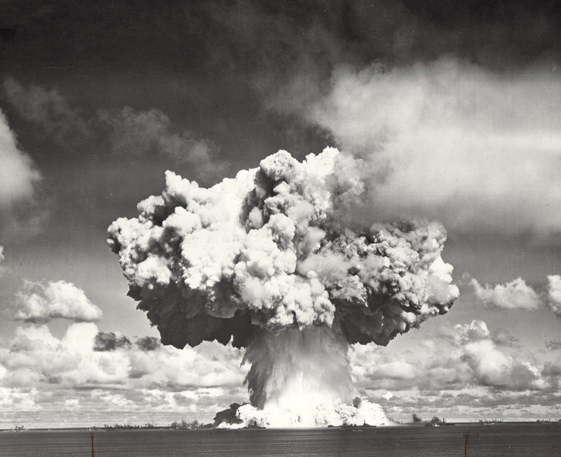 Second Atomic Bomb Test at Bikini Lagoon, Baker Day, 24 July 1946.