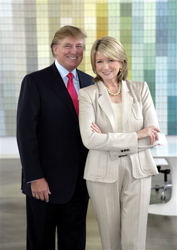 Donald Trump and Martha Stewart tape a promotion campaign for both of their 'The Apprentice' shows, New York, August 1, 2005.