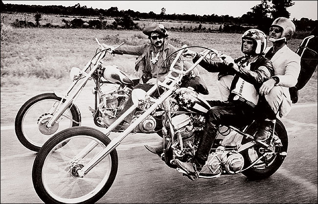 From left: Dennis Hopper, Peter Fonda and Jack Nicholson in 'Easy Rider' (1969).