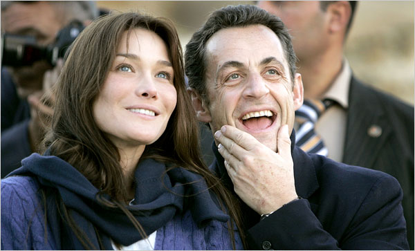 Carla Bruni, the former model, and her new boyfriend, President Nicolas Sarkozy of France, Egypt, December 2007.