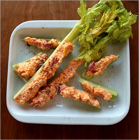 Cheese of Paula Deen, the Food Network's face of American Southern food, spread for celery.