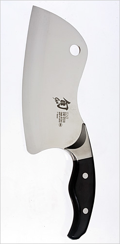 The ergonomically designed handle feels comfortable, and the 7-inch blade has more of a curve than most cleavers are main features of the $299.95 cleaver of sheer beauty and versatility, Ken Onion designed for Kershaw Shun, of Japanese company Kai.