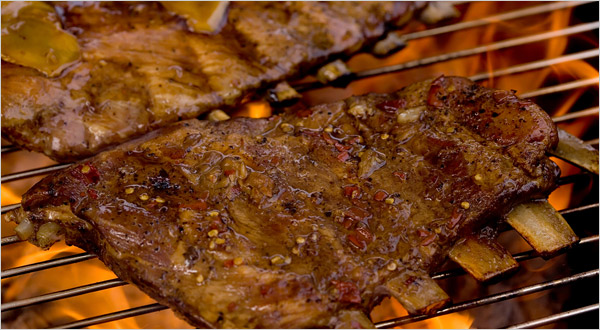 Ribs on the fire