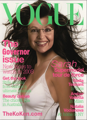 Governor Sarah Palin of Alaska on Vogue magazine cover, February 2008 issue.