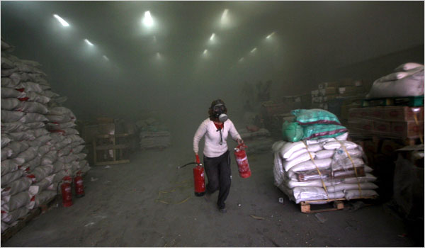 On the twentieth day of Israels war against Gaza, a worker at the United Nations headquarters in Gaza after the building was struck in an Israeli bombardment, January 15, 2009.