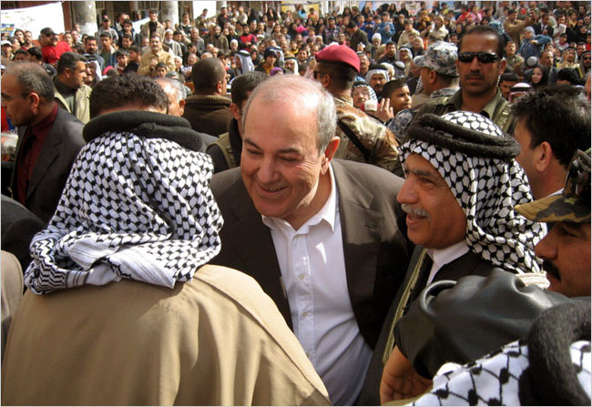 Ayad Allawi, the former Iraqi prime minister, at a campaign rally in Baghdad before the provincial elections, January 2009.