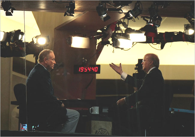 Bill OReilly interviewes Karl Rove for the Fox News Channels coverage of the Republican National Convention, September 2008.