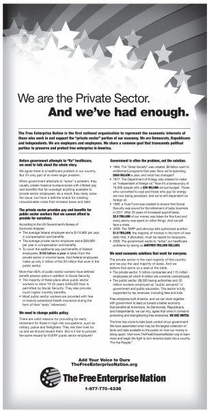 'The Free Enterprise Nation' ad published in Wall Street Journal, September 22, 2009.