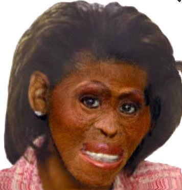'Michelle Abu-Omma Ape,' the artwork that became vastly popular on the Internet, as posted on Hot Girls Blog (http://0hot-girls.blogspot.com/2009/10/michelle-obama.html), October 21, 2009.