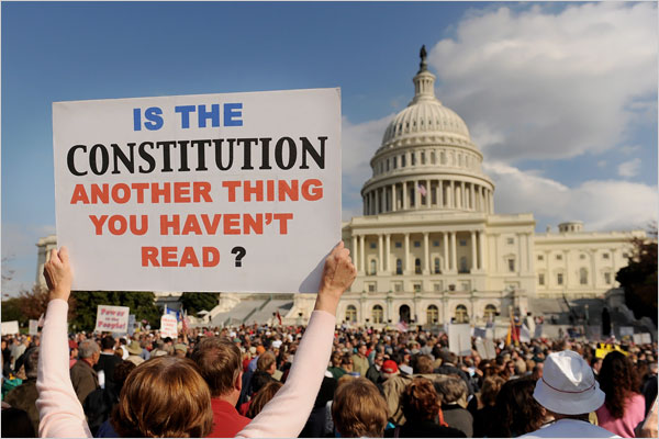 Hundreds of thousands of taxpayers storm Washington, D.C., to take their fight against the health care bill to the front door of the U.S. Capitol, November 5, 2009.