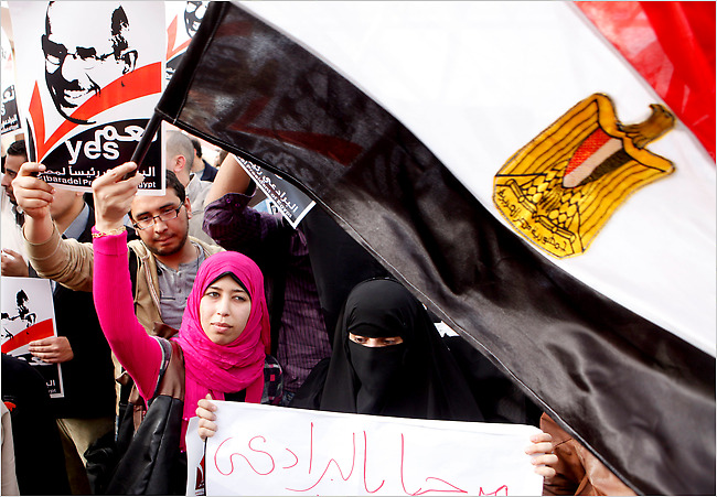 Hundreds of supporters of Muhammad al-Baradei gather at Cairo airport to await his return to Egypt, February 19, 2010.
