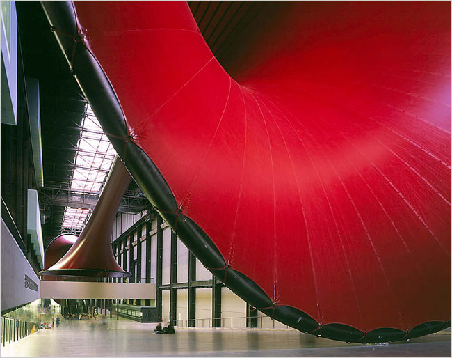 Anish Kapoor and Cecil Balmond' sculpture 'Marsyas,' the Tate Modern museum, 2002.