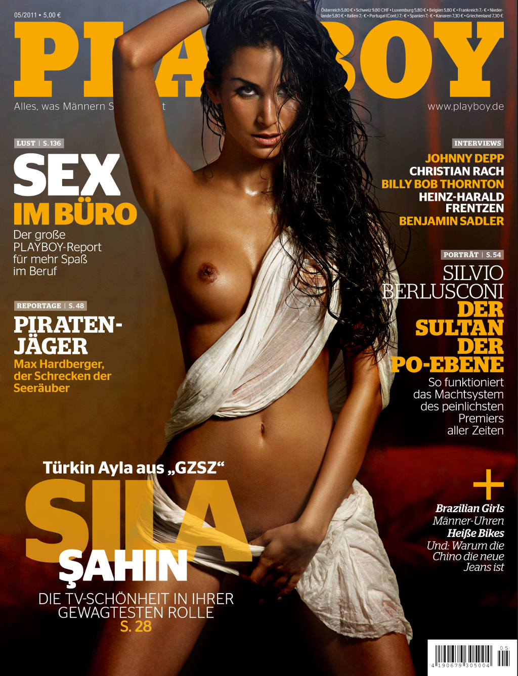 Sila Sahin becomes first Turkish and Muslim woman to strip for Playboy, May 2011 issue of the German version.